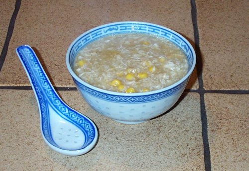 Maissuppe mit Krebsfleisch
