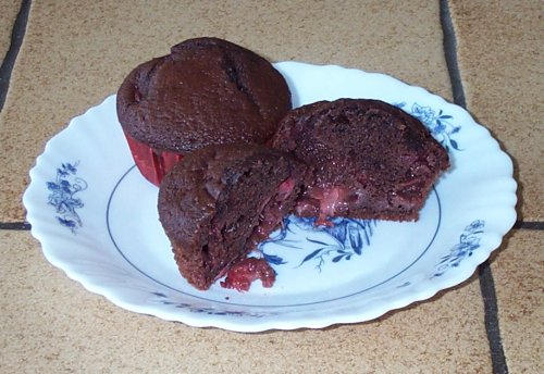 Schokoladen-Erdbeer-Muffins