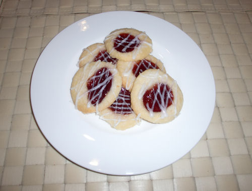 Mandel Himbeer Shortbread Cookies